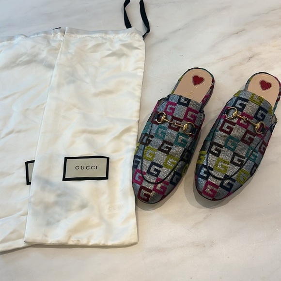 Gucci Lurex Princetown metallic GG Mules! - Picture 12 of 12